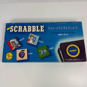 Vintage 1958 Scrabble for Juniors Crossword Game Selchow & Righter
